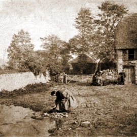 Filling a water jug near Fairseat Manor, Fairseat, Kent, in 1851